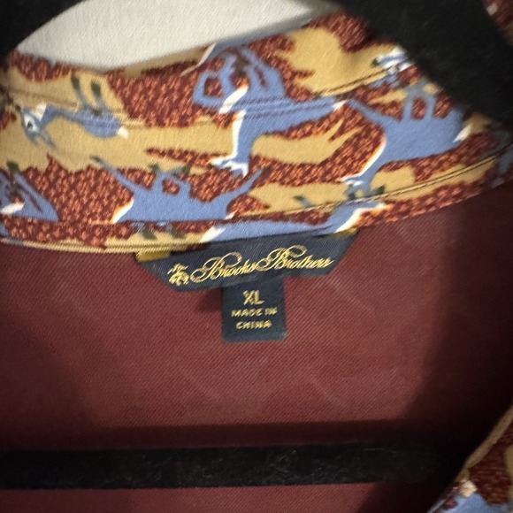 BROOKS BROTHERS Silk Dress Deer Animal Print Slinky Stretch Womens XL Wrap - Picture 4 of 16